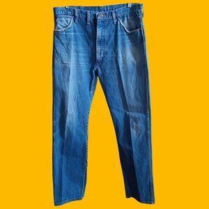 Vintage 36x33 Wrangler 13MWZ Jeans 1980's Ranch Cowboy USA Denim Distress Farm